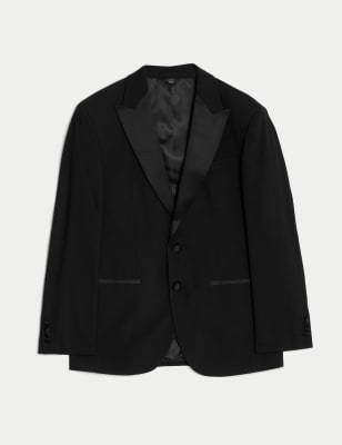 

Mens M&S Collection Regular Fit Stretch Tuxedo Jacket - Black, Black