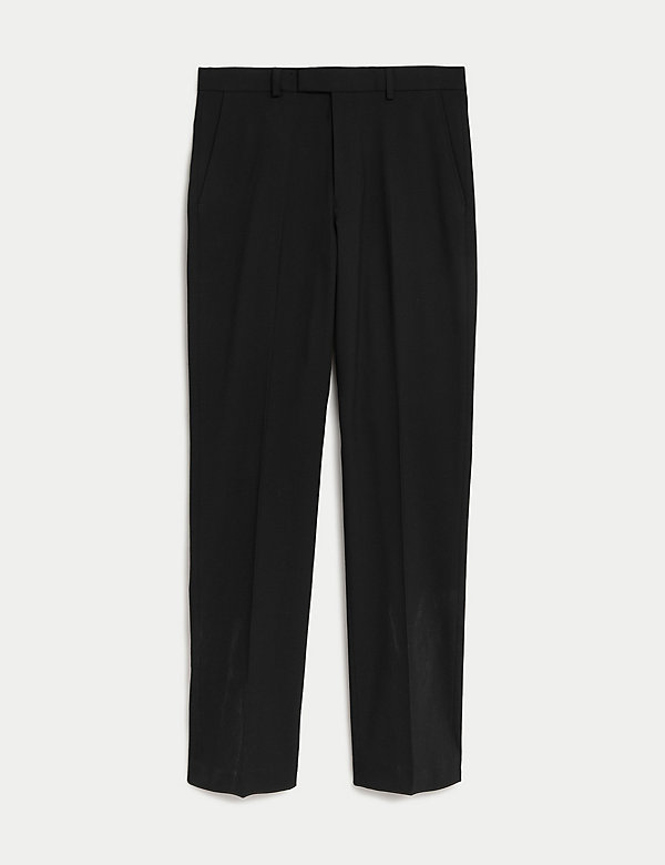 Black Regular Fit Stretch Suit Trousers - HK