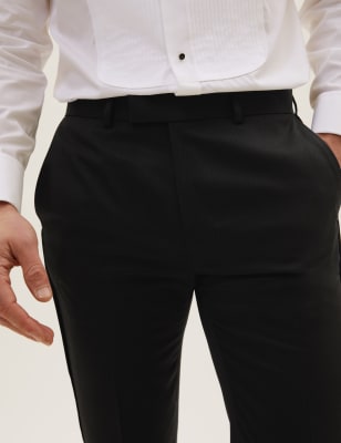 Black Slim Dinner Suit Pants With Side Adjusters