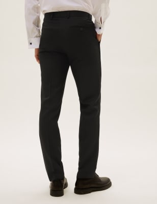 Black Slim Dinner Suit Pants With Side Adjusters