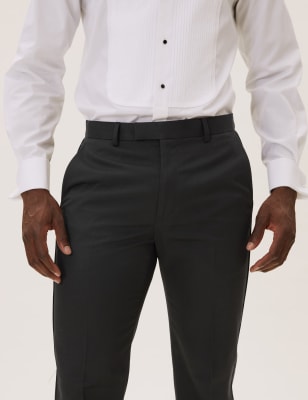 

Mens M&S Collection Big & Tall Black Regular Fit Trousers, Black