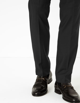 

Mens M&S Collection Black Regular Fit Dinner Trousers, Black