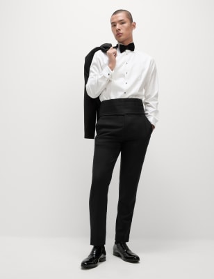 Slim Fit Stretch Tuxedo Trousers - NZ