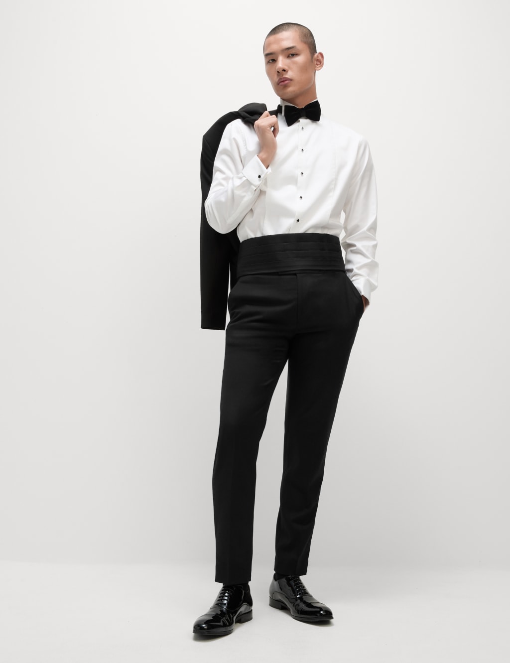 Slim Fit Stretch Tuxedo Trousers M S Collection M S