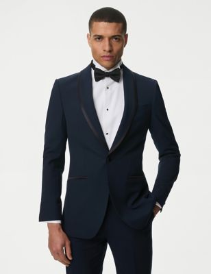 

Mens M&S Collection Slim Fit Stretch Tuxedo Jacket - Navy, Navy