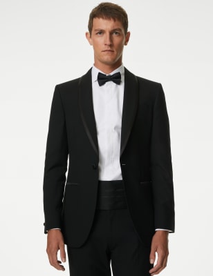 

Mens M&S Collection Slim Fit Stretch Tuxedo Jacket - Black, Black