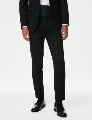 Slim Fit Stretch Tuxedo Trousers - CA