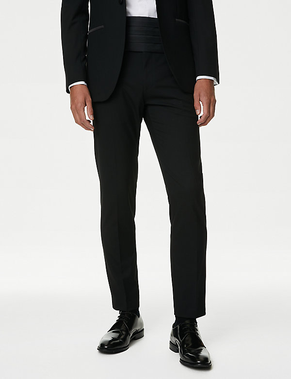 Slim Fit Stretch Tuxedo Trousers - AT