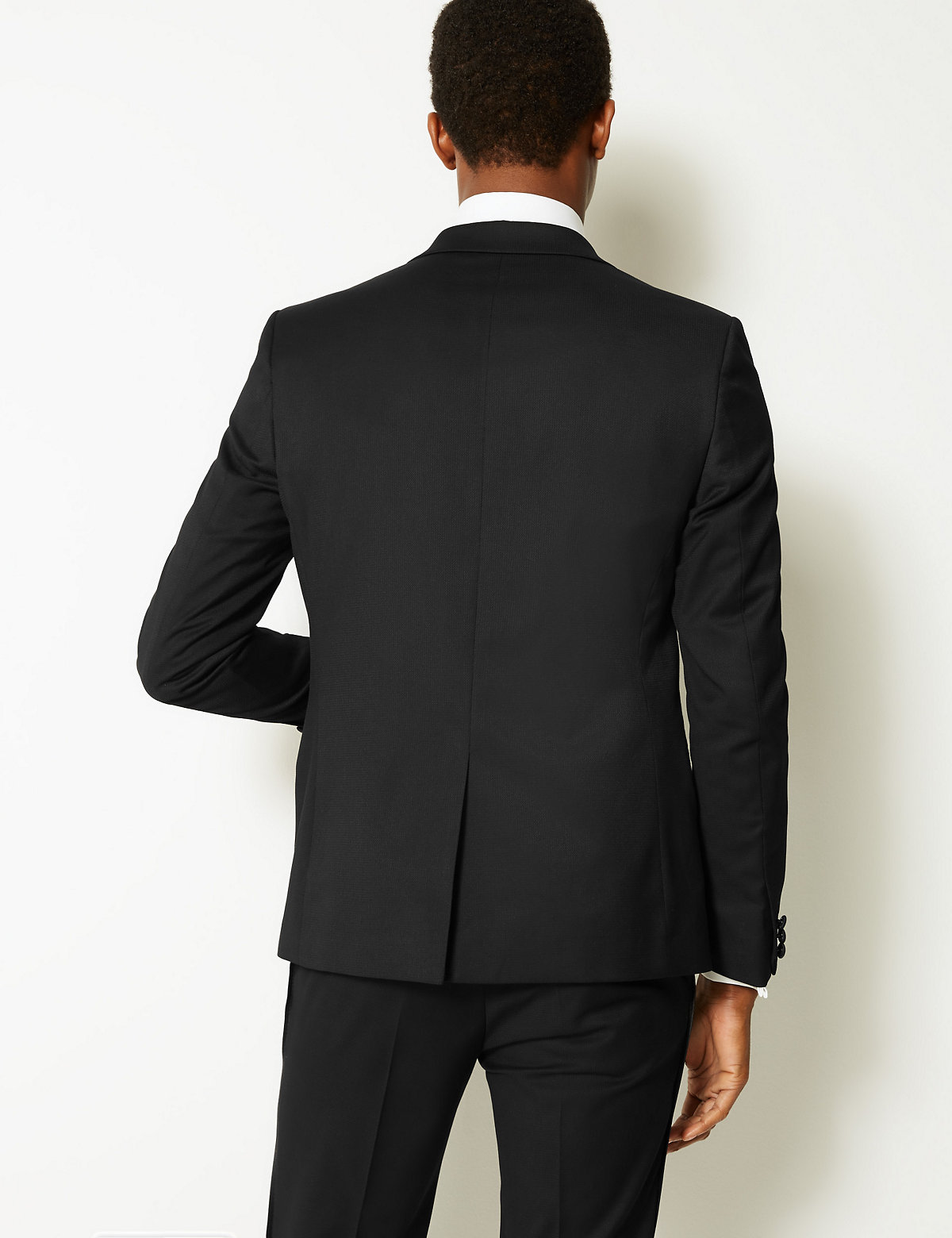 Black Textured Skinny Fit Jacket