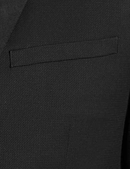 Black Textured Skinny Fit Jacket