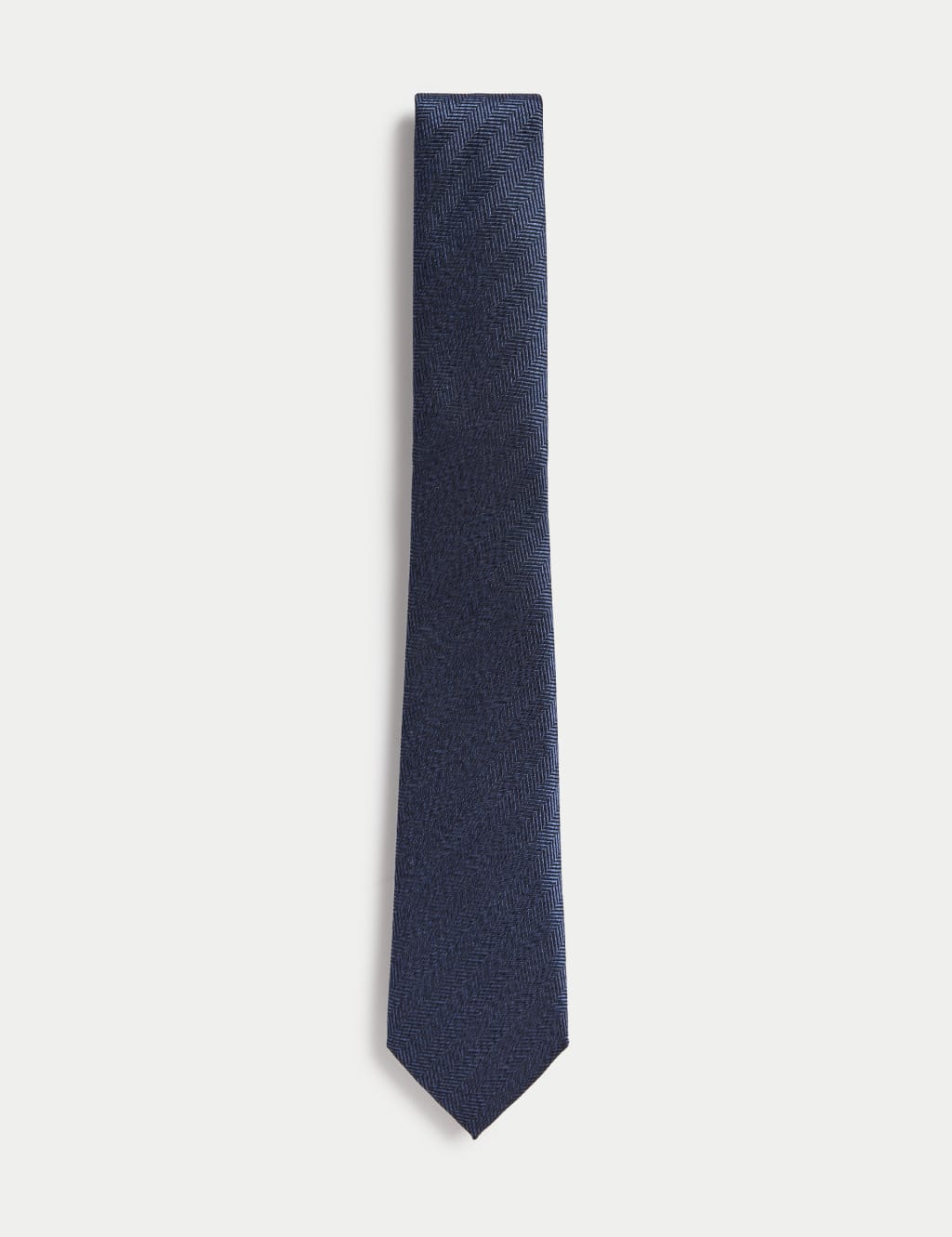 Slim Herringbone Italian Pure Silk Tie image 1