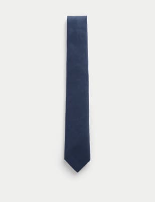 

JAEGER Mens Slim Woven Polka Dot Silk Blend Tie - Navy, Navy