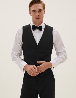 

Mens M&S Collection Schwarze strukturierte Weste - Black, Black