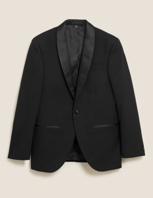 

Mens M&S Collection Regular Fit Tuxedo Jacket - Black, Black