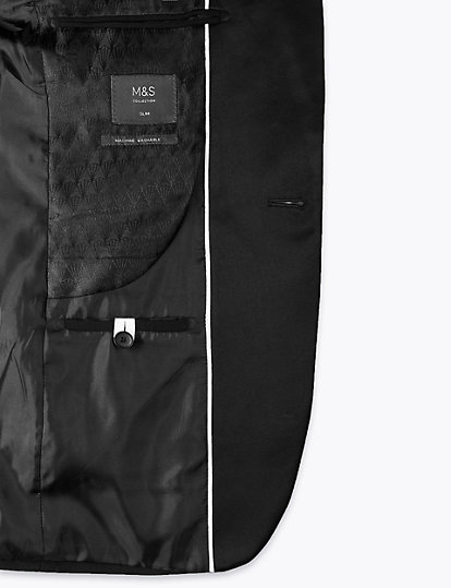 Black Textured Slim Fit Jacket