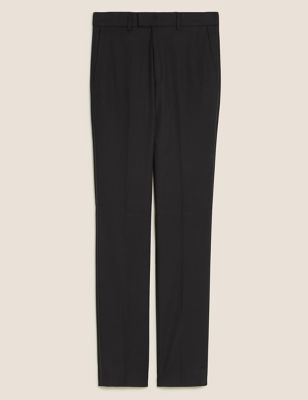 Black Textured Slim Fit Trousers | M&S Collection | M&S
