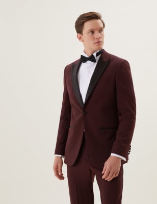 

M&S Collection Chaqueta de esmoquin ajustadaMens - Berry, Berry