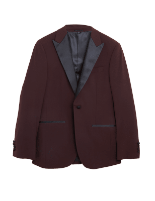 

Mens M&S Collection Slim Fit Tuxedo Jacket - Berry, Berry