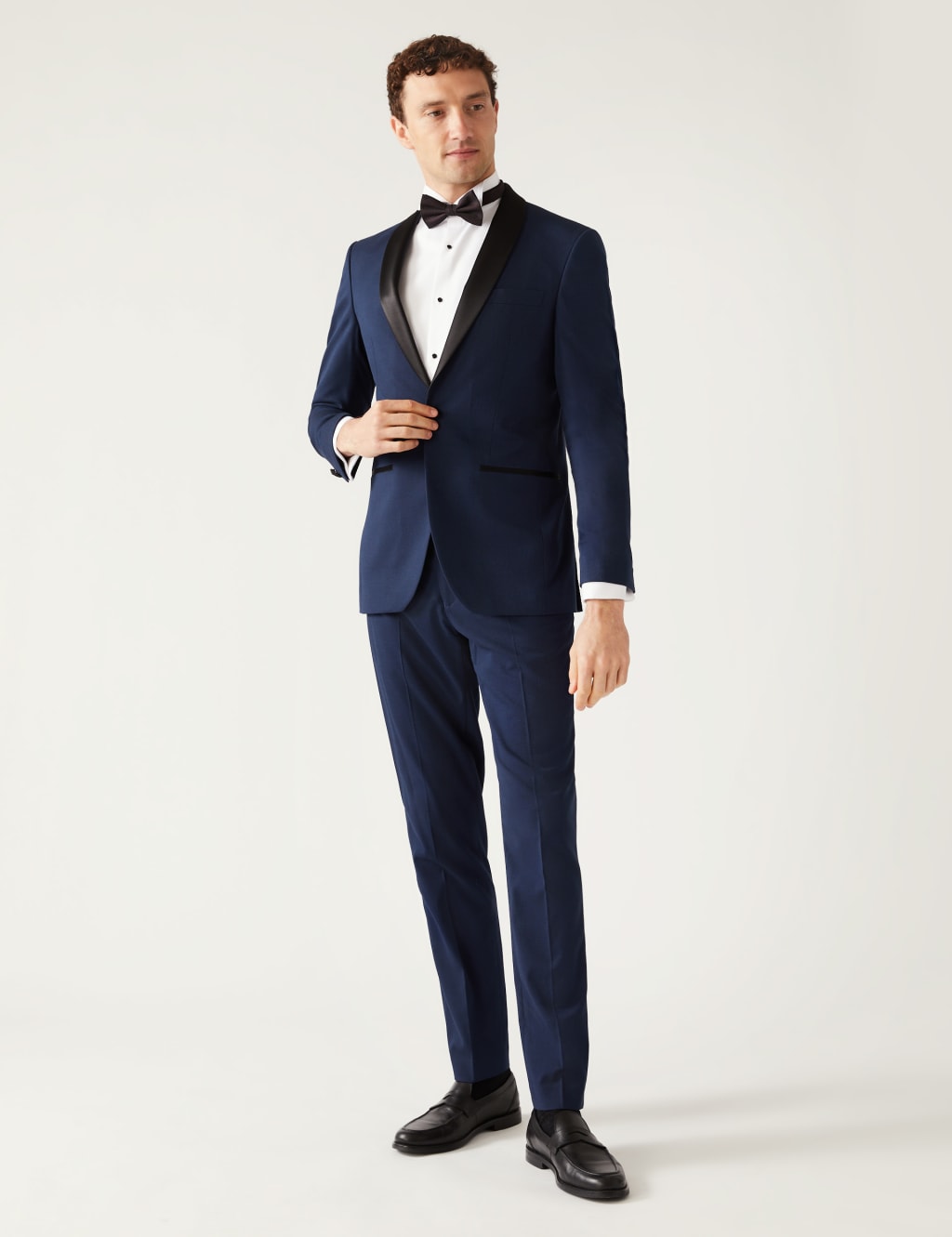 Navy Slim Fit Tuxedo Jacket image 5