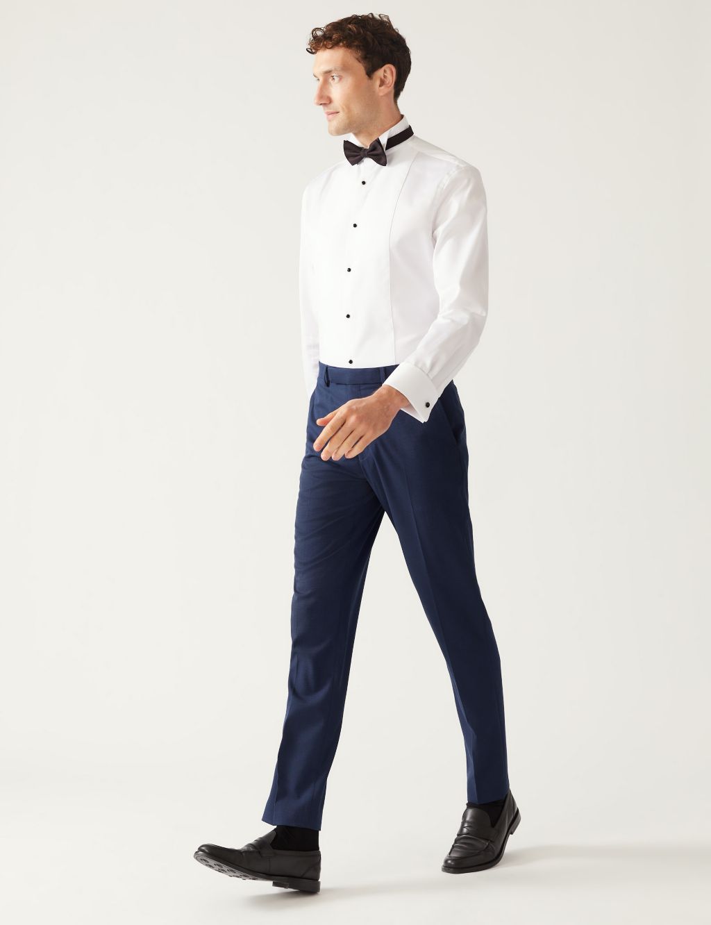Navy Slim Fit Stretch Suit Trousers image 1