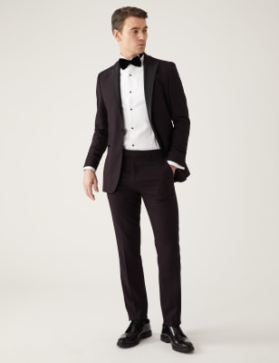 Burgundy Slim Fit Tuxedo Jacket