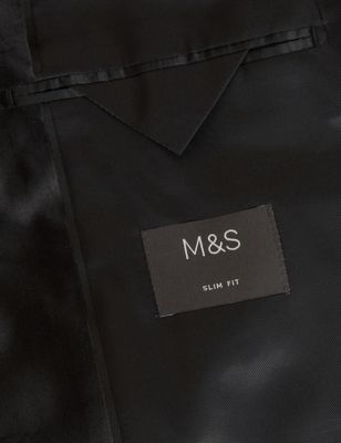 Mens M&S Collection Burgundy Slim Fit Tuxedo Jacket, Burgundy
