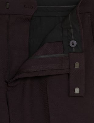 

Mens M&S Collection Burgundy Slim Fit Tuxedo Trousers, Burgundy