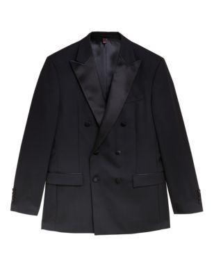 

Mens M&S Collection Tailored Fit Pure Wool Tuxedo Jacket - Black, Black