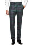 Pure New Wool Flat Front Check Trousers