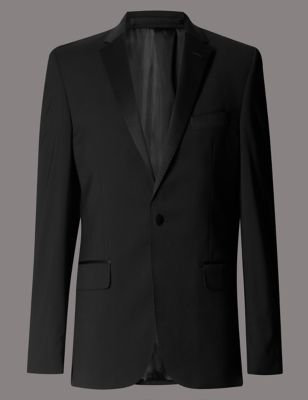 Black Tailored Fit Wool Rich Jacket | Autograph | M&S