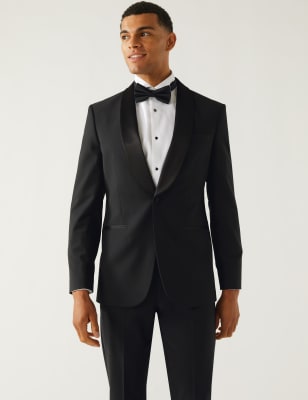 Marks And Spencer Mens M&S Collection The Ultimate Tailored Fit Tuxedo Jacket - Black