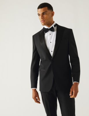 

Mens M&S Collection The Ultimate Tailored Fit Tuxedo Jacket - Black, Black