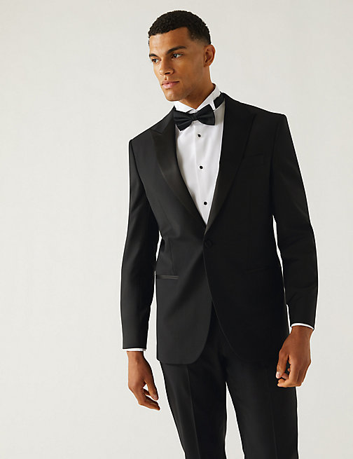 Marks And Spencer Mens M&S Collection The Ultimate Tailored Fit Tuxedo Jacket - Black