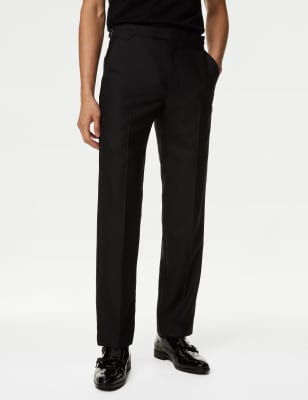 Regular Fit British Pure Wool Tuxedo Trousers | M&S AU