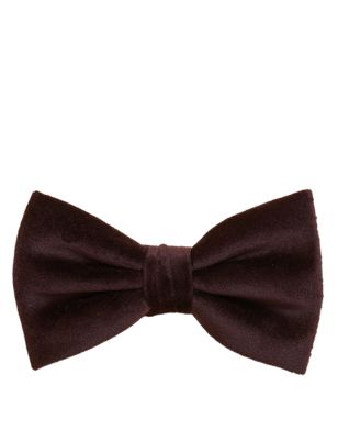 

Mens M&S Collection Velvet Bow Tie - Burgundy, Burgundy