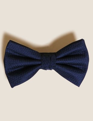 

Mens M&S Collection Slim Textured Bow Tie - Navy, Navy