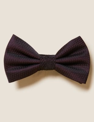 

Mens M&S Collection Slim Textured Bow Tie - Burgundy, Burgundy