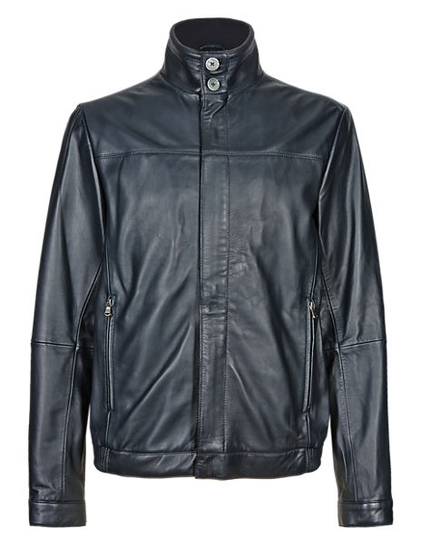 Luxury Leather Bomber Jacket | Collezione | M&S
