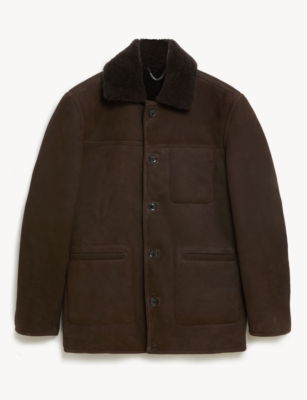 Luxurious Leather Shearling Jacket image 1