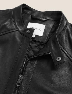 Marks and spencer leather cheap coat