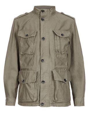 Thinsulate™ Pure Cotton 4 Pockets Military Jacket with Gilet | North ...