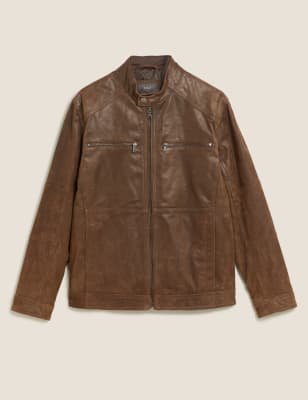 Marks and spencer hot sale leather coat