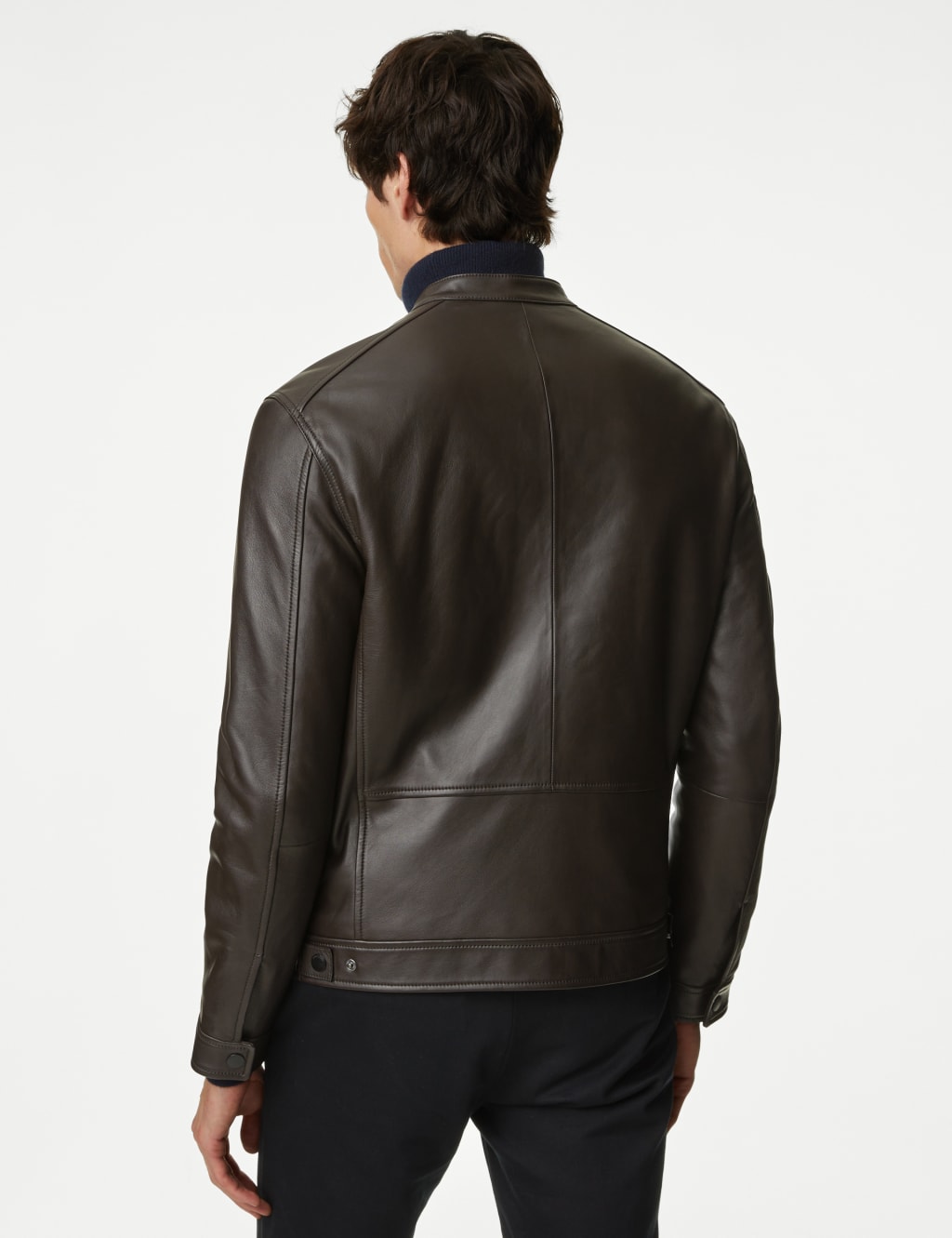 Marks & spencer mens leather jackets deals