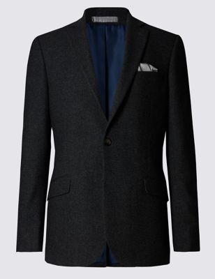 Slim Fit 2 Button Donegal Jacket with Wool | M&S Collection | M&S