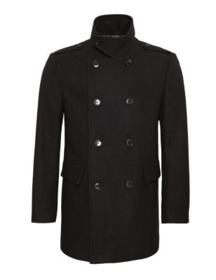 Funnel Neck Double Breasted Coat | M&S Collection | M&S