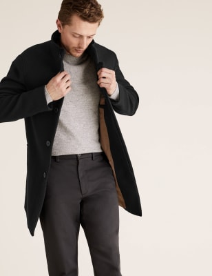 Funnel neck outlet coat men