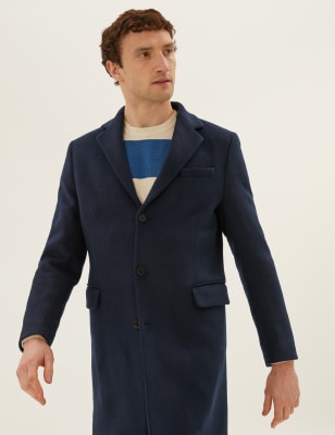 Mens hot sale overcoat m&s