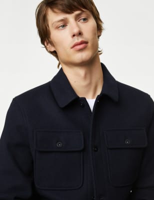 

Mens M&S Collection Jacke mit durchgehender Knopfleiste - Dark Navy, Dark Navy