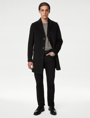 

Mens M&S Collection Wool Rich Revere Overcoat - Charcoal, Charcoal