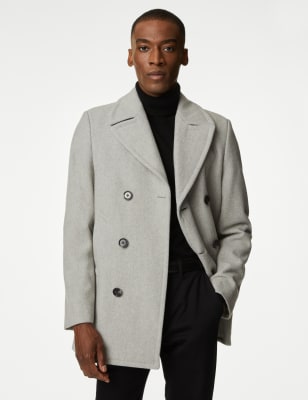 

Mens Autograph Wool Rich Peacoat - Winter White, Winter White